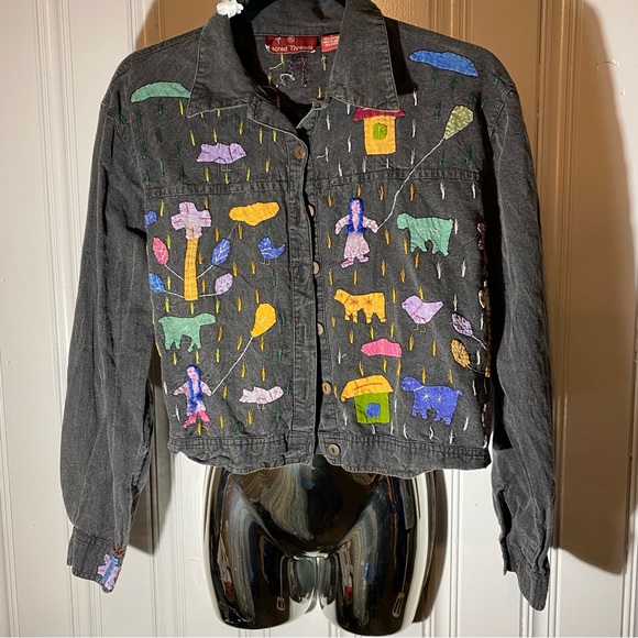 Rare Sacred Threads Medium Vintage Distressed Jacket. Hand stitching. 95. OBO - Picture 15 of 17